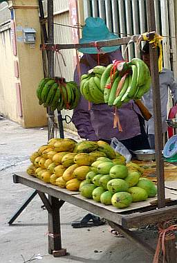 Selling mangoes and bananas